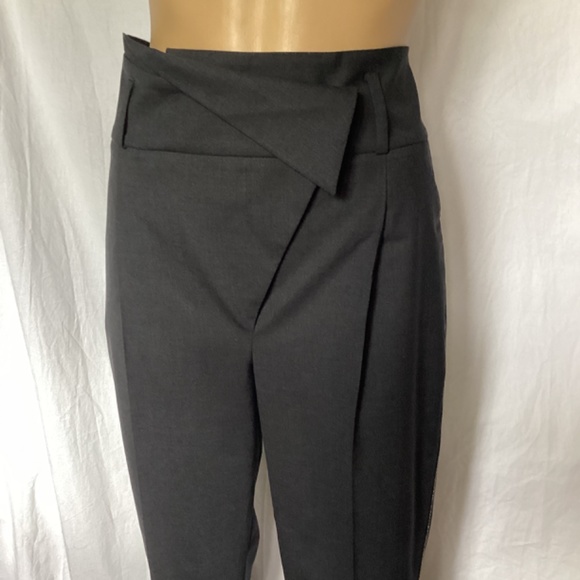 Peserico Italian Charcoal Aysmmetric zipper Dress Pants 40 / 6 - Picture 2 of 8
